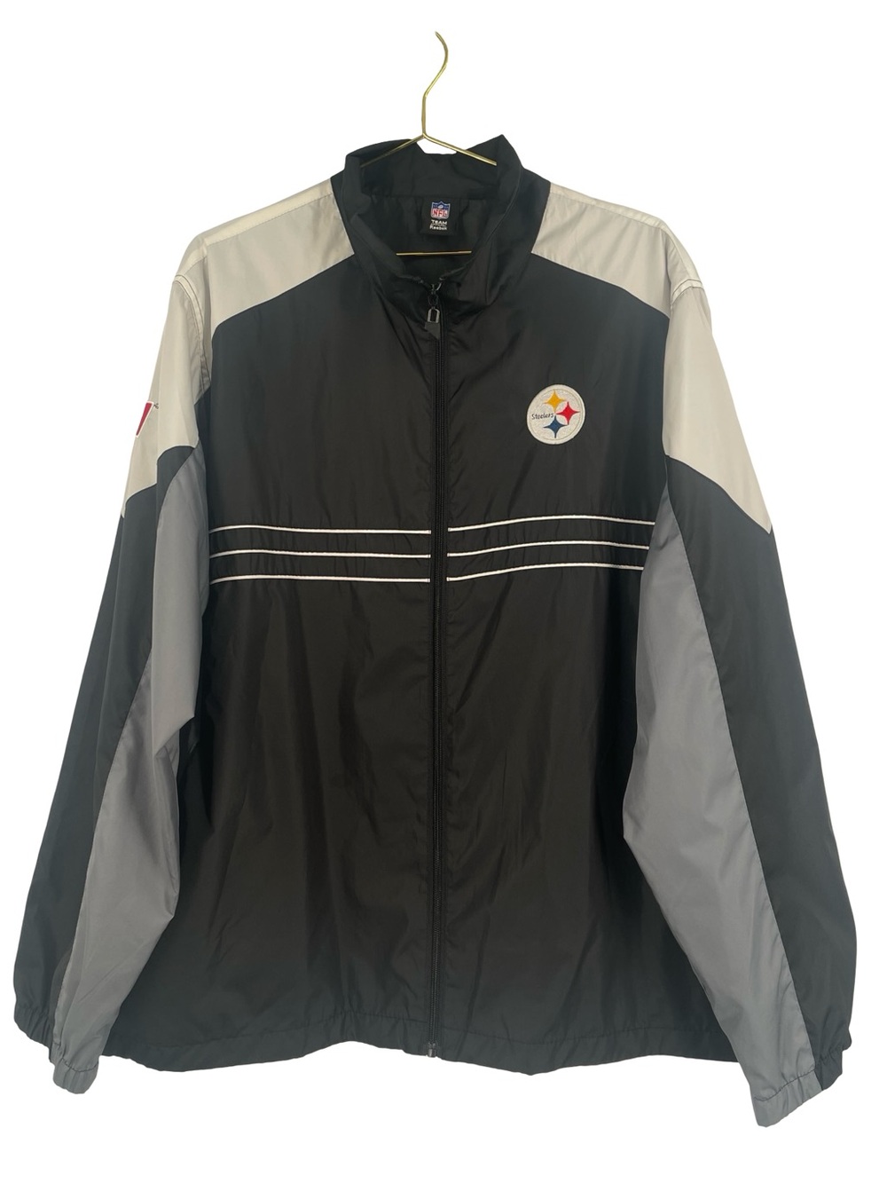 Reebok Pittsburgh Steelers Black & Gray Windbreaker Jacket